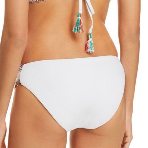 NEW BECCA by Rebecca Virtue Mardi Gras Crochet White Bikini Bottom XL - Picture 3 of 5